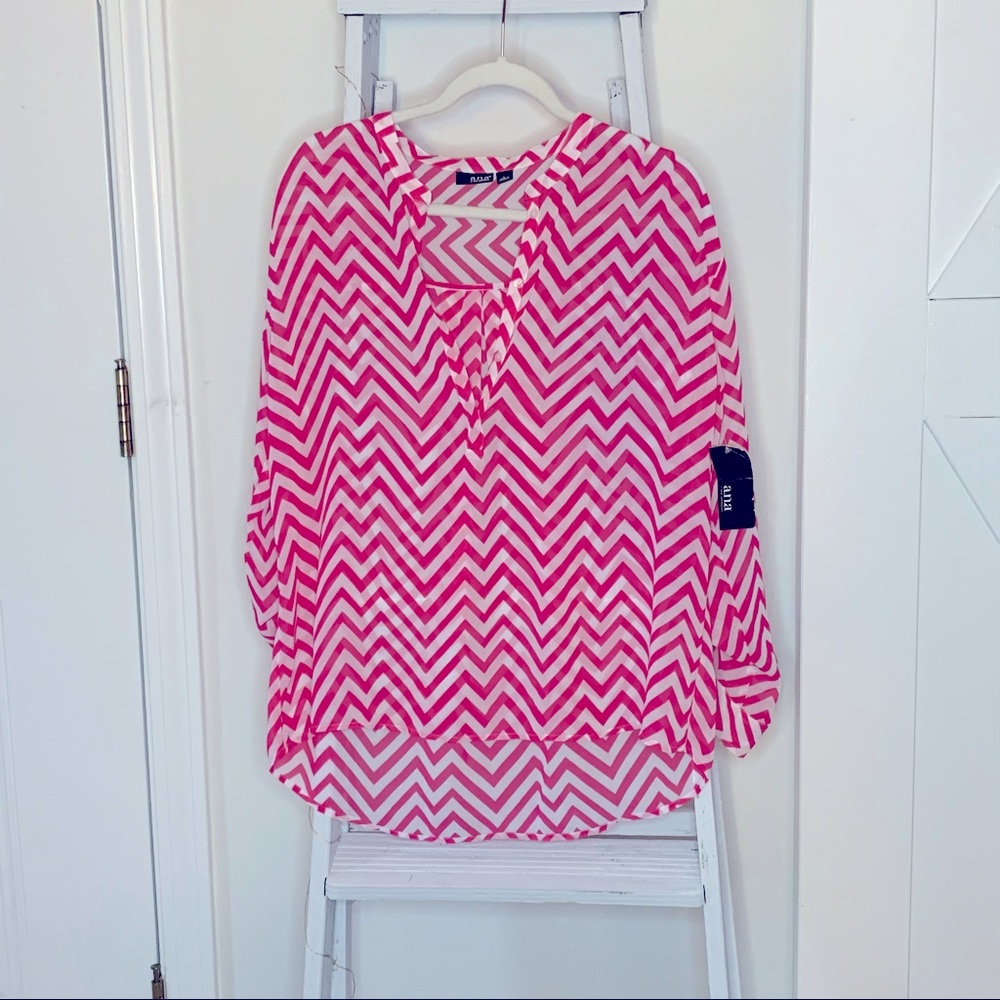 Ana Pink Chevron Blouse